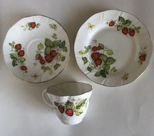 Vintage Ringtons Virginia Strawberry Rosina & Crownford China  Trio
