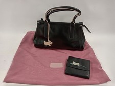 Radley Black Leather Handbag and Wallet Bundle with Dust Bag 11"W x 6" H x 4" D