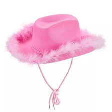 Women Fluffy Cowboy Hat Ladies