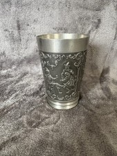 Rein Zinn Embossed Pewter Cup, Pewter Collectible German