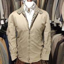 Vintage Mens 40 M DAKS Tweed Bomber Jacket Wool Coat Harrington Beige 