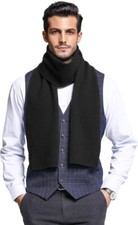Unisex Mens Womens Neck Fleece Scarf Warm Winter Soft Thermal Scarves Tassel End