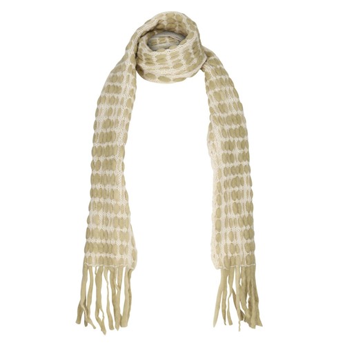 Cream 100 wool scarf - scarf, warm