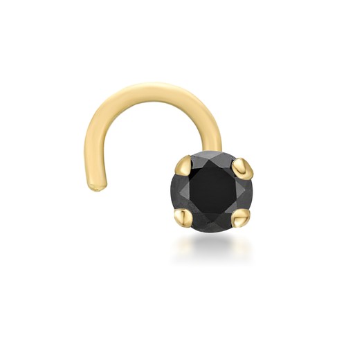 14k yellow gold curved - curved, screw
