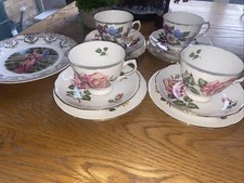 Gorgeous Mismatched  Vintage Tea Set -4 People With Small Cake Plate Bone China 