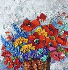 Original Oil Painting Red