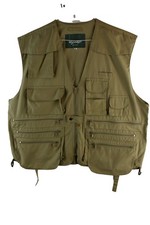 WYNNSTER Beige Fishing Utility Vest Size XL Mens Full Zip Casual Outdoors Gilet