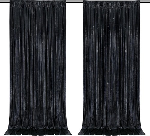 Black sequin curtains photo - sequin,