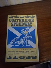 1969 Speedway Programme Coatbridge V Belle Vue