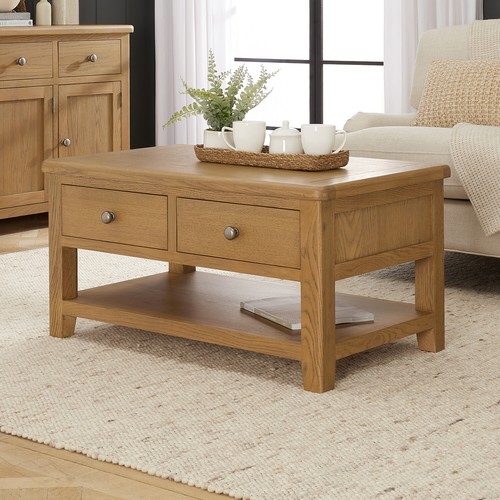 Coffee table with - coffee, shelf