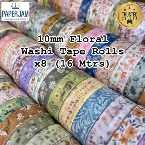 10mm floral washi tape rolls - floral,
