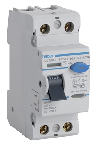 Hager amp rcd type 30ma - hager, ac-type