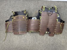 Y9225 YOROI Iron 5-plate torso Haidate box armor signed Japan antique samurai