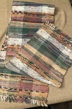 Handmade Cotton Rag Rug Runner 70” x 13” Farmhouse Country Multicolor Vintage