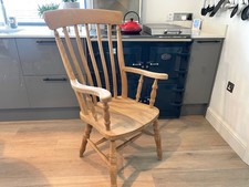 Traditional Farmhouse Beech Wood  Grandfather Chair  -  Carver 