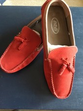 Mens Red Suede Moccasin Style