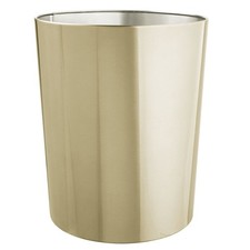 mDesign Metal Wastepaper Bin — Compact Metal Bathroom Bin — Round-Shaped Rubbish