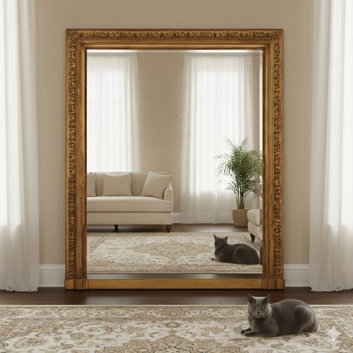 Antique mirror carved gilded - antique,