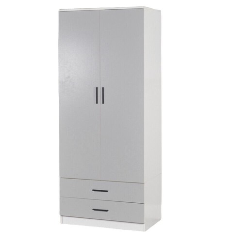 White carcass grey drawers - carcass, +