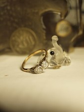 VINTAGE 18CT & PLAT GOLD NATURAL DIAMOND ETERNITY RING - TDW : 0.88