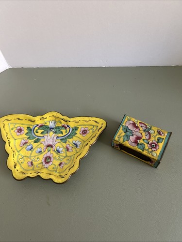Vintage cloisonné matchbox - vintage,