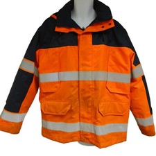 Mascot Safe Orange Jacket Navy Hi Vis XL Waterproof Rail Workwear Liner Coat