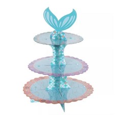 Amscan 9914398 - Mermaid Tales Kids Birthday Party 3 Tier Cake Stand - 30 x 40cm