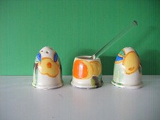 CLARICE CLIFF MINIATURE BIZARRE DELECIA CRUET SET 1932