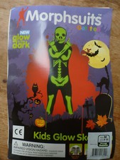 Kids Glow In the dark Morphsuit - Skeleton  - Size M 8-10 years - VGC 