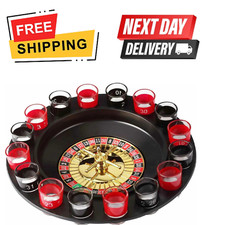 Casino Party Glasses Game Spin & Shot Roulette Wheel Drinking Set for Adults 18+