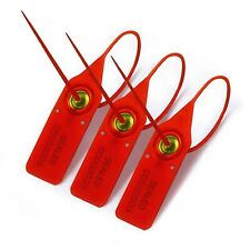 Red Pull-tight Security Seals 380mm. Plastic Numbered Tags Ties Anti-Tamper