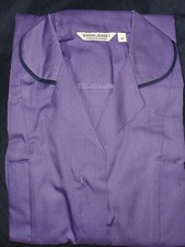 Simon Jersey Women's  Classic Collar Purple Healthcare Tunic + Navy Trim