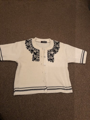 Ladies short sleeve cardigan - sleeve,
