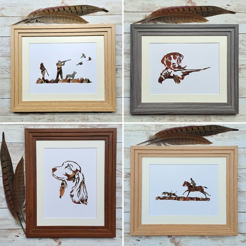 Pheasant feather silhouettes