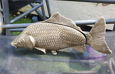 Silver Fish Antique Ornament Figurine Koi Carp Old Fishing Vintage Angler Boat