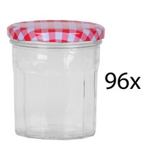 Glass Jam Jars Checkered Metal