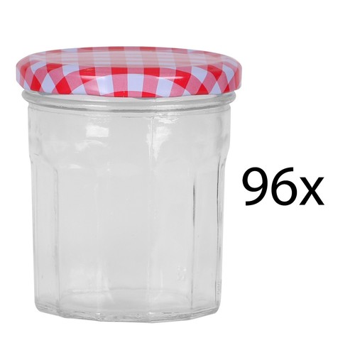 Glass jam jars - jars, checkered