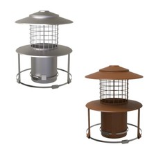 Chimney Pot Hanging Cowl with Bird Guard Rain Cap 5" or 6" Flexible Flue Liner