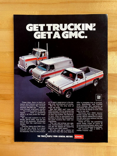1977 print gmc trucks - ad,