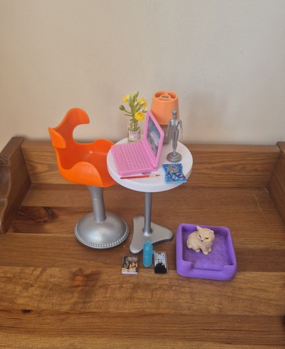 Barbie dolls study office set - barbie,