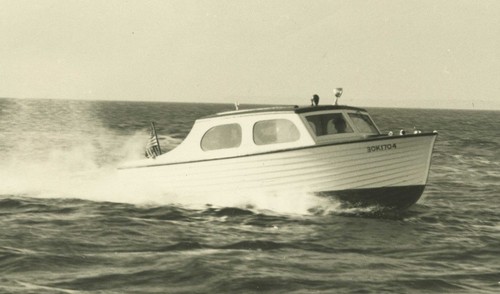 Vintage 1950s motor boat photo - 1950s,