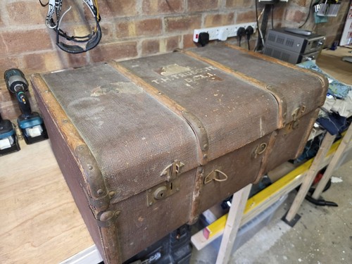 Vintage suitcase trunk j - vintage, w.j
