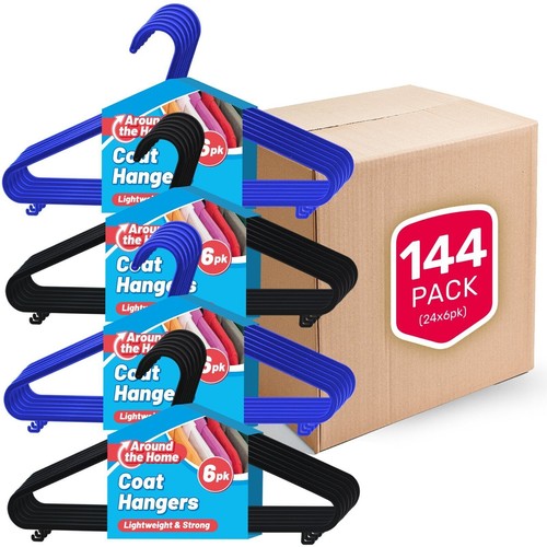 144 black blue coat hangers - coat,