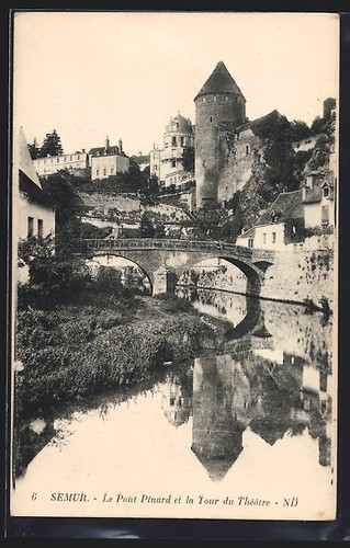 Old postcard semur - semur,, pont