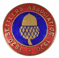 Antique Old The South Africa Settlers Association 1820-1920 Enamel Brooch Badge