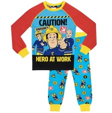 Fireman Sam Pyjamas Kids Boys 18 24 Months 2-7 Years Loungewear Long Pyjamas Set