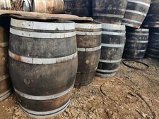 WINE BARREL TABLE OAK FRENCH CONTAINER WOODEN GARDEN FEATURE PUB BAR CASK 