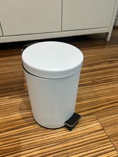 3 litre small bathroom pedal bin, white