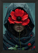 Red Poppy Woman Portrait