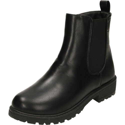 Ladies black flat - flat, ankle